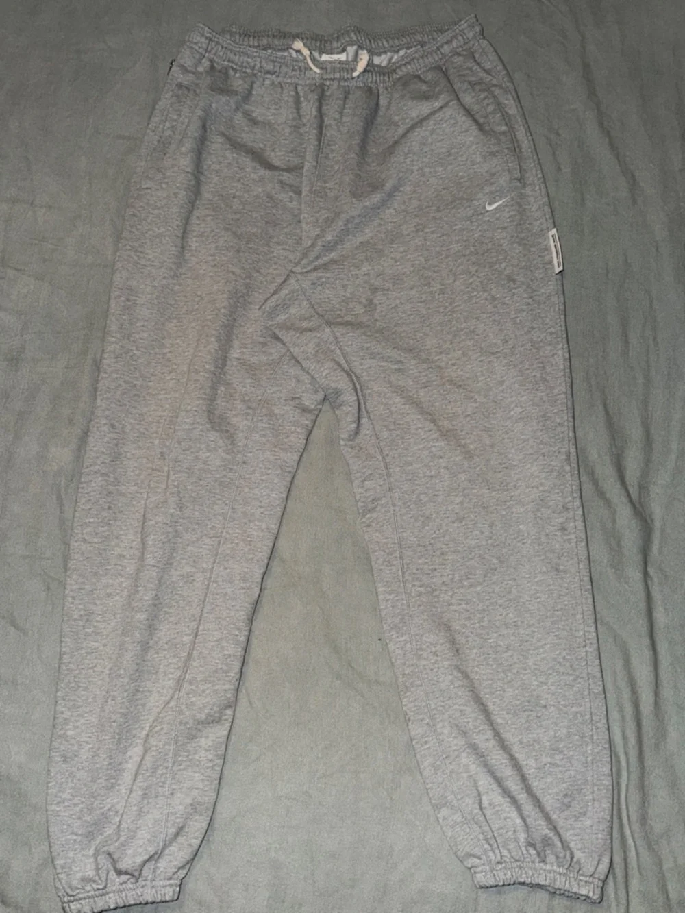 Nike Light Gray Heather Joggers with White Swoosh